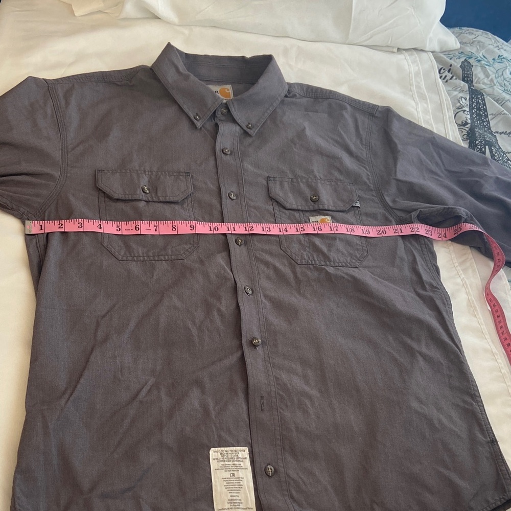 Carhartt Men's Button Down Work Shirt in Gray - Picture 6 of 7